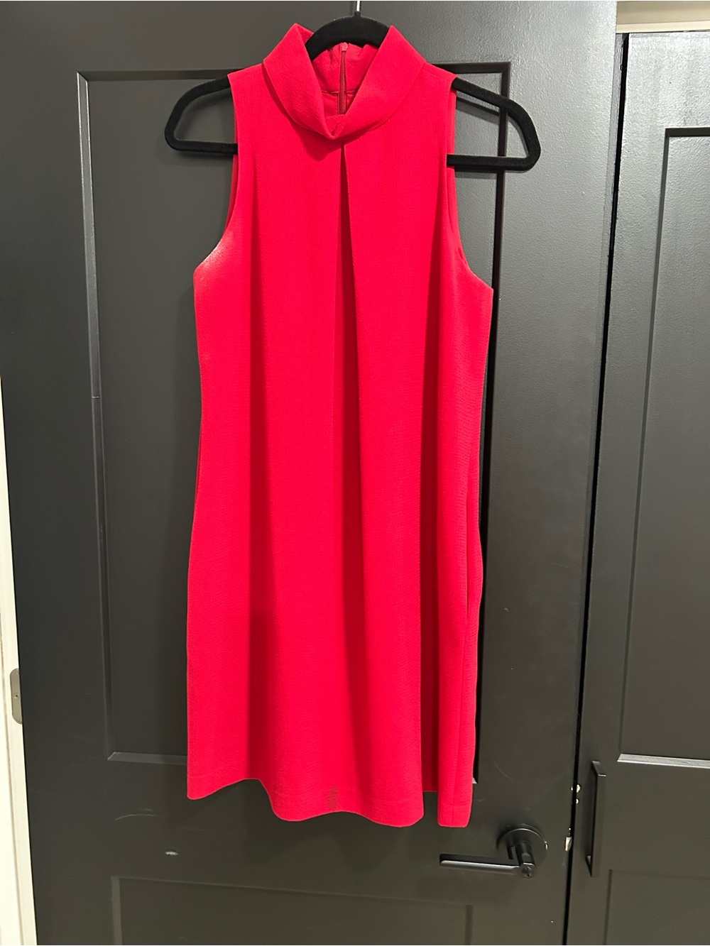 Maggy London Red Sleeveless High-Neck Mini Dress